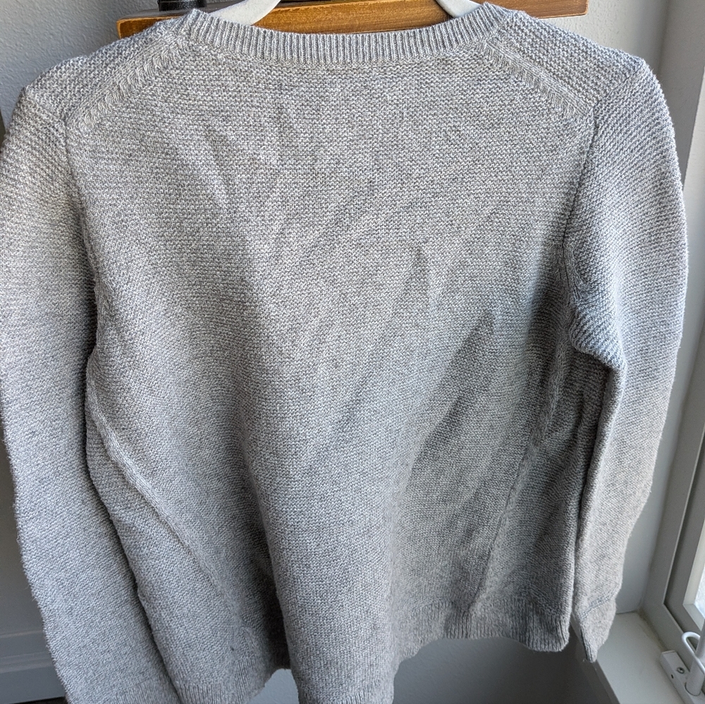 Madewell Gray Textured Garter Stitch Crewneck Sweater - Size M - Picture 3 of 10